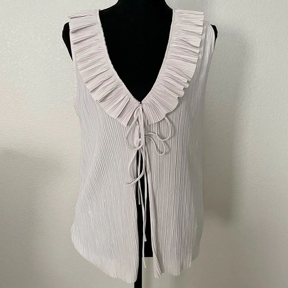 NWT Zara Pleated Ruffle Top